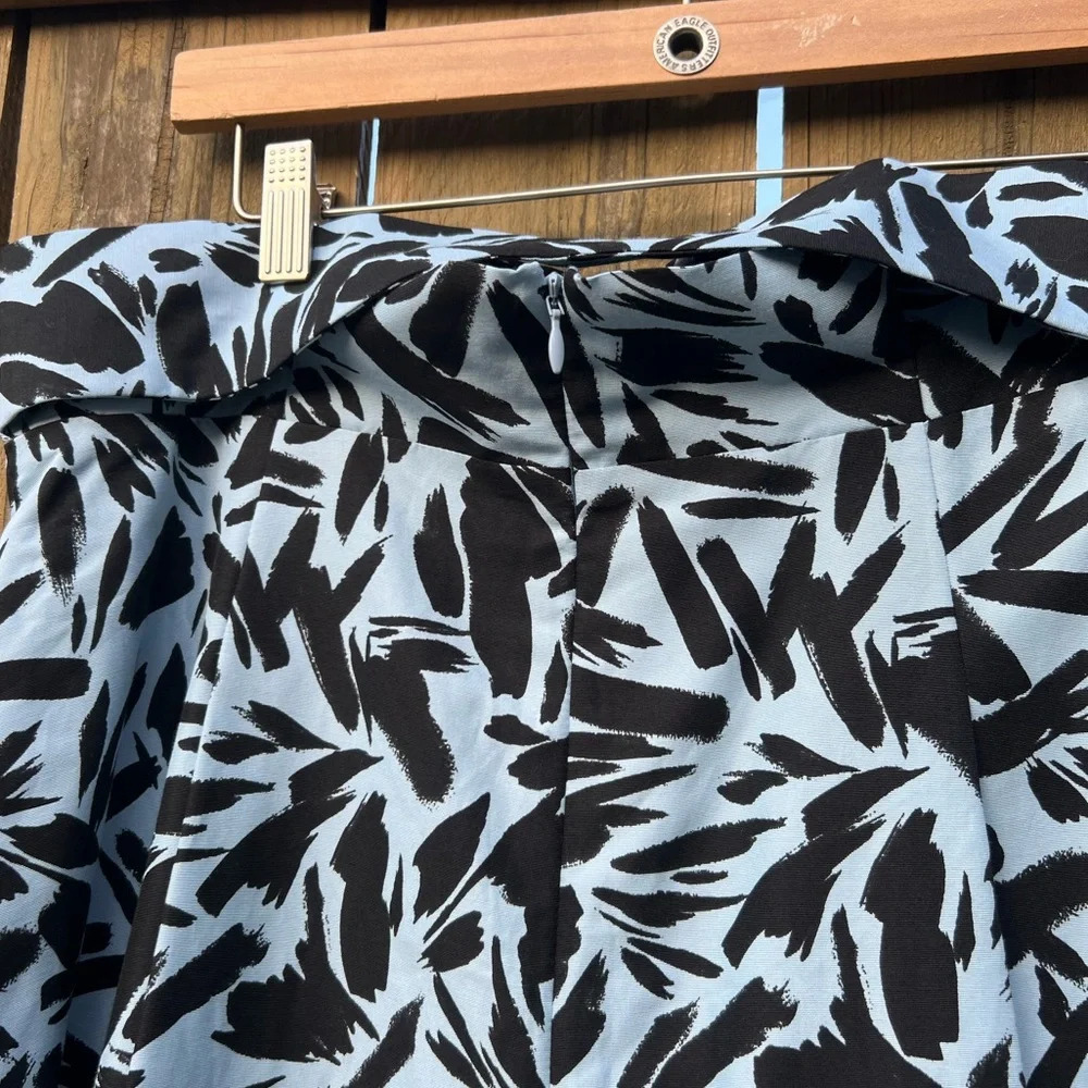 Veronica Beard Brushstroke Patterned Blue Midi Sk… - image 4